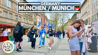 Gorgeous City of Munich in Germany, Rainy April Day Walk in 2024 - 4K HDR