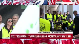 W Sejmie dalej trwa protest okupacyjny rolników! NSZZ-"Solidarność" wspiera to działanie