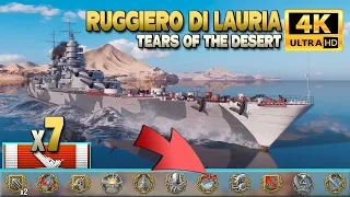 Battleship Ruggiero di Lauria: Last hope on map Tears of the Desert - World of Warships