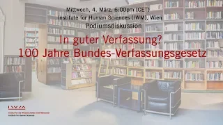 In guter Verfassung? 100 Jahre Bundes-Verfassungsgesetz