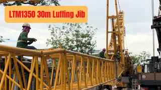 Moh Seng Cranes | Liebherr LTM1350 - 6.1 | Assembling 30m Luffing Jib