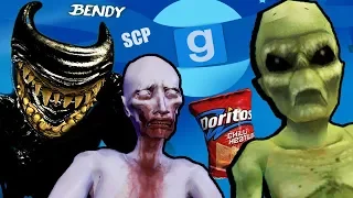 MONSTRUOS vs MARCIANO, Doritos & Mas! - GMOD Terror con BENDY & SCP (Garry's Mod)