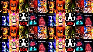 FNAF All JumpScares in 11 Minutes! FNAF 1 2 3 4, SL, FFPS, UCN, HW, COD, AR, SB (2014-2021)