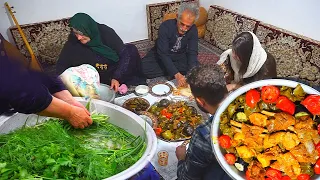 IRAN! Delicious Kurdish Style Dolma With Meat Slices in Tomato Sauce | Village Recipes