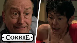 Yasmeen Smashes A Bottle Over Geoff's Head and Stabs Him | Coronation Street