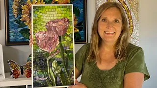 Ep. 163 FINISHING THE BIG ANGELIQUE TULIP MOSAIC, ONE FLORAL MOSAIC PENDANT & A NEW MOSAIC SAMPLER!