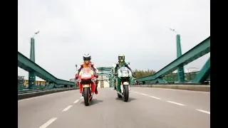 Lorenzo And Crutchlow Ride a MotoGP Motorcycle on Bangkok's Street