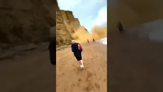 Terrifying cliff fall footage at West Bay, Dorset