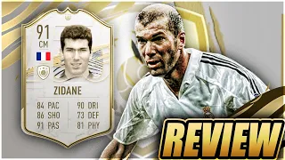 ICON 91 RATED ZINEDINE ZIDANE PLAYER REVIEW - FIFA 22 ULTIMATE TEAM - WHAT A MAGISTERIAL CARD!!!!!