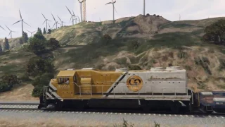 Grand Theft Auto V mod Railroad Engineer (train mod with derailment)