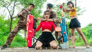 Xgirl Nerf Films: Corporal Cherry & SEAL X Girl Warriors Nerf Guns Fight Mission Hunting Zombies