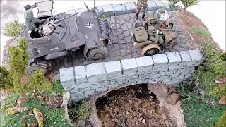 diorama  SD KFZ 222 & BMW R75(1-35)