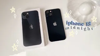 iphone 13 midnight unboxing + accessories (genshin themed phone case)