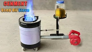 Only Cement, I make Used Oil Stove super easy | DIY Waste Oil Stove 2022 Homemade to replace gas