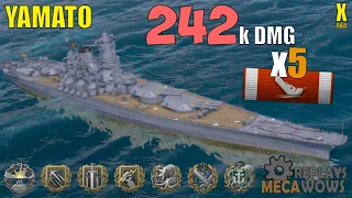 Yamato 5 Kills & 242k Damage | World of Warships Gameplay