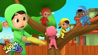 Cinco pequeños monos | Dibujos animados | Canciones infantiles | Boom Buddies Español | Preescolar