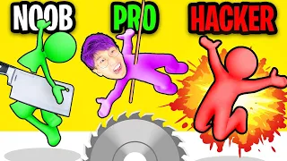 NOOB vs PRO vs HACKER In CROWD 3D!? (ALL LEVELS!)