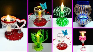 6 Economical Tealight Holder made with plastic bottle | Best out waste Christmas craft idea