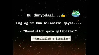 Rasululloh qazo qilibdilar Rasululloh olibdilar (s.a.v) naqadar ogir yoqotish har bir ummat sevgan..