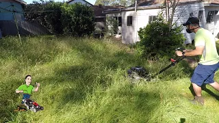 Mowing Overgrown Grass and Weeds Yard Cleanup (Attack of the Comments) #33