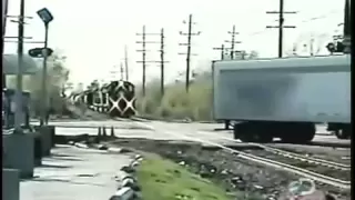 Train hits Semi-Truck - Wreck - Not Very BRIGHT!