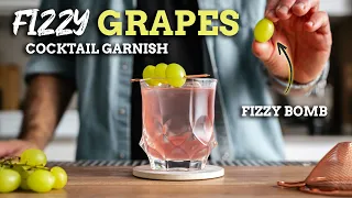 How To make FIZZY GRAPES & Pre-Batched Clarified Peachy 75 cocktail