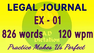 120 wpm English Shorthand Dictation || Legal Journal || High Court Dictation || likho steno || Ex 01