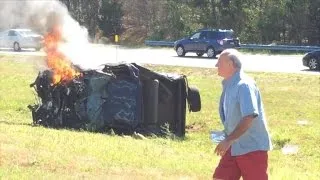 66-Year-Old Man Rescues Woman From Burning Car That Flipped Over On Highway