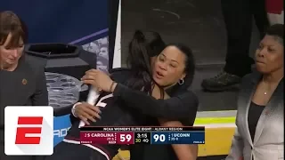South Carolina star A'ja Wilson gets emotional after checking out of final college game | ESPN