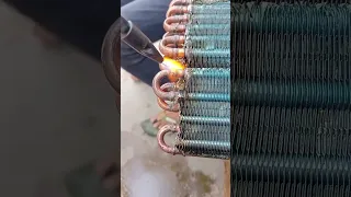 split ac copper u bend repair || split ac cooling coil u bend repair #shorts