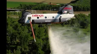 Awesome Chinook helicopter firefighting system in action
