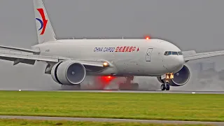 31 HEAVIES WET LANDINGS Amsterdam Schiphol Airport A340 B747 A350