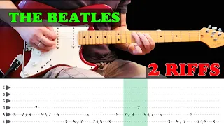 Easy guitar riff lesson - THE BEATLES - 1. Drive my car 2. Birthday (with tabs)