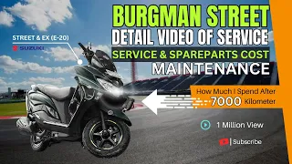 Suzuki Burgman 125 Street/Ex 2024 | Detail Video Of Service | Service & Spareparts Cost, Maintenance