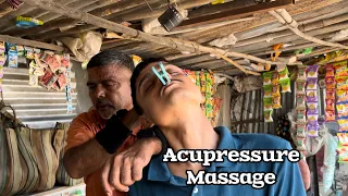 Intense Acupressure Head Massage By Street Barber | Indian Massage