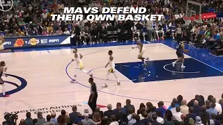 Dallas Mavericks defending their own basket against the Warriors. A Shaqtin' A Fool Special! #nba