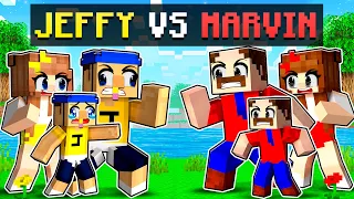 JEFFY FAMILY vs MARVIN FAMILY in Minecraft!