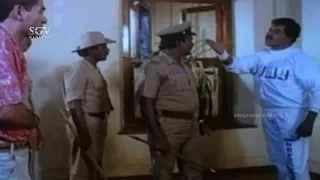 Tiger Prabhakar Kadak Behavior With Police | Mr. Vasu Kannada Movie Scene