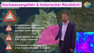 Hochwassergefahr & historischer Rückblick auf 1999 & 2002. Neue Niederschlags-Summen & kurzer Trend.