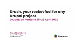 Drush, your rocket fuel for any Drupal project: DrupalCon Portland 2022 (Virtual Submission)