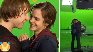 Hermione and Ron Kissing Behind the Scenes