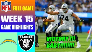 Los Angeles Chargers vs Las Vegas Raiders [FULL GAME] WEEK 15 | NFL Highlights TODAY 2023