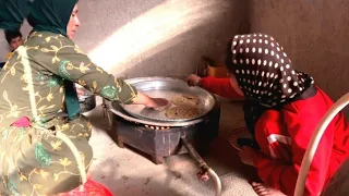 Traditional Nomadic Life: Making Sweet Local Bread and Harvesting Herbs for Drying