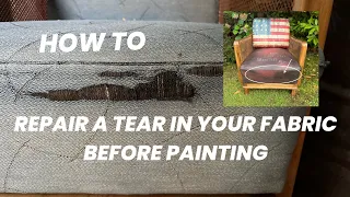 Repair torn fabric before painting it