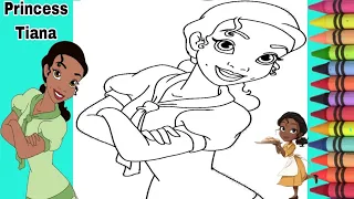 Learn How To Colour Disney Princess Tiana Coloring Page/Coloring Book/drawing/painting/coloring