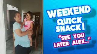 Mom and Dad say goodbye to kid for a day at grandma! weekend quick snack video!