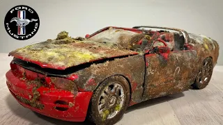 Restoration of abandoned FORD MUSTANG GT COUPE muscle car. BTS ASMR restoration of rusted muscle car