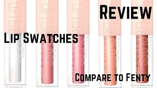 Maybelline Lifter Gloss Review | Swatches, Lip Swatches, Comparison to Fenty