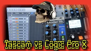 Tascam Model 16 vs Logic Pro X - Recording Simultaneously Into A Multitrack Recorder & Your Computer