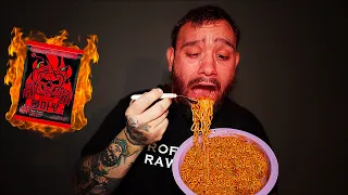 Eating The Devil Of Fire Korean SPICIEST Noodles!